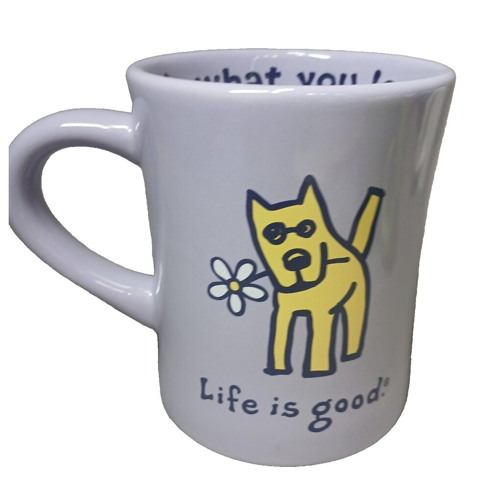 Life is Good Rocket Dog Daisy Light Purple Coffee Mug Do What you Like Slogan